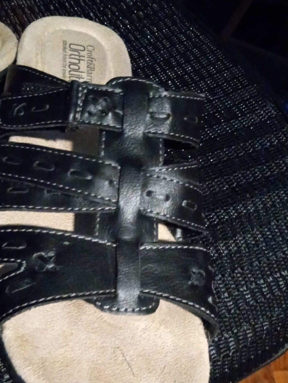 croft & barrow Black Multi-Strap Ortholite Slide Sandals - Picture 12 of 14